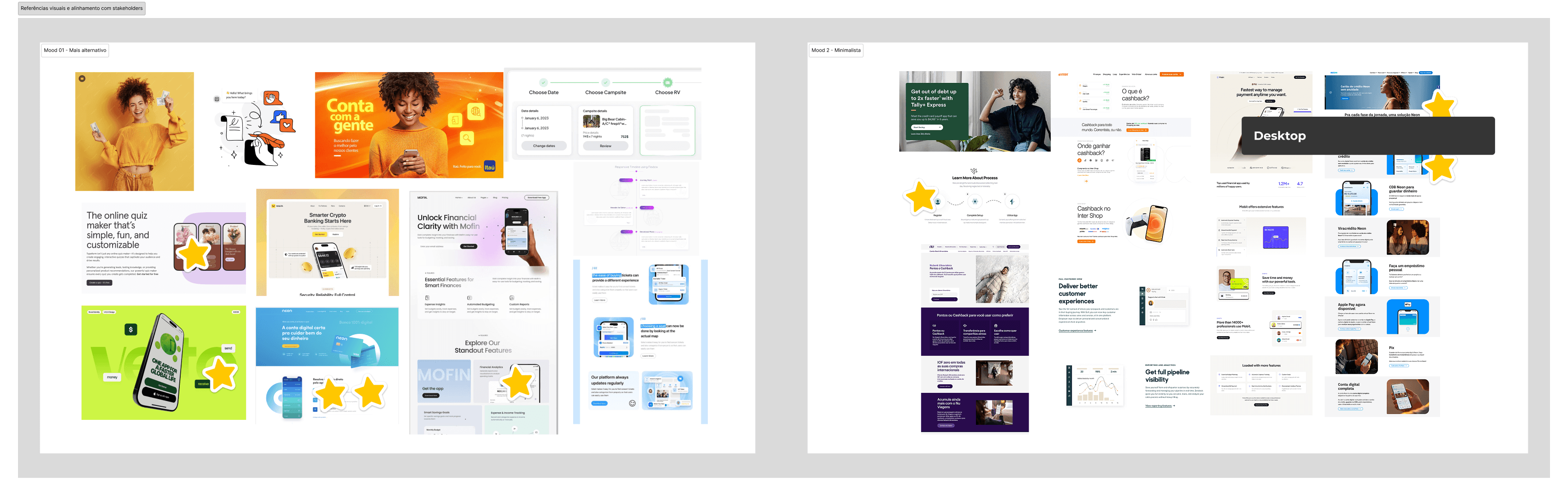 Referências visuais e alinhamento com stakeholders